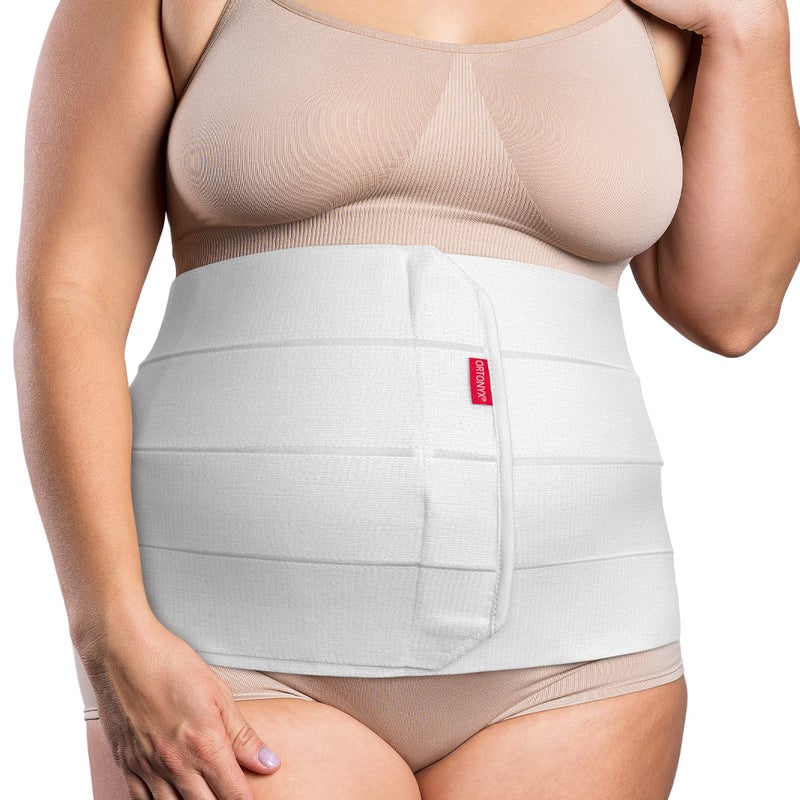 ORTONYX 12 Wide Abdominal Binder for Men and WomenPostpartum Postoperative Postsurgery Belly Compression Wrap 524012 White 3XL Plus Size